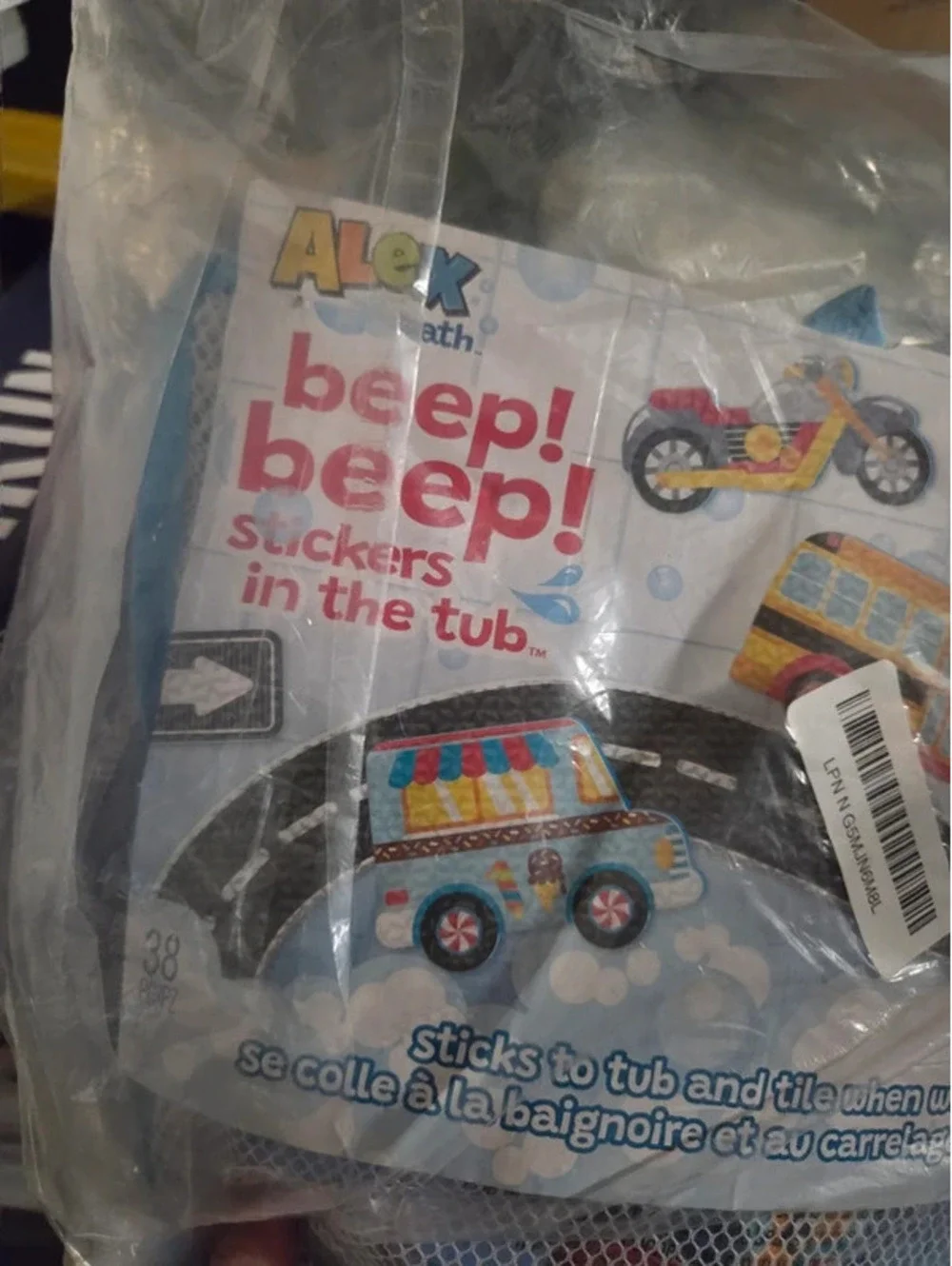 Kids beep beep , bath , time , fun sticks to tub and tile